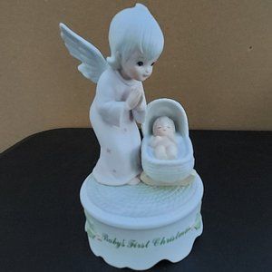 Lefton China Christopher Collection “Baby’s First Christmas” Musical Figurine